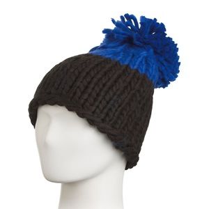 Free People Cozy Up Color Block Pom-Pom Beanie NWT